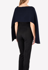 Boat Neck Cape Wool Top