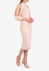 Cushnie et Ochs Pink Cold-Shoulder Pencil Dress 11734305-PNK