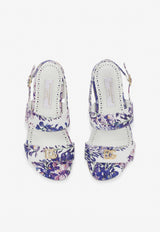 Dolce & Gabbana Kids Girls Wisteria Print Leather Sandals D10819 AQ287 HA3JE Lavender