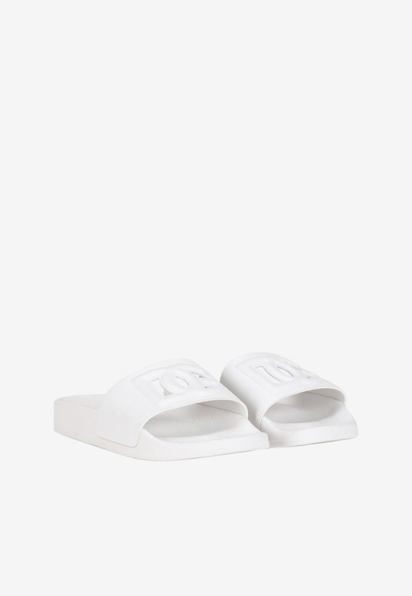 Dolce & Gabbana Kids Kids DG Millennials Logo Slides D11031 A1735 80001 White