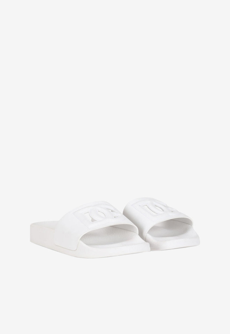Dolce & Gabbana Kids Kids DG Millennials Logo Slides D11031 A1735 80001 White