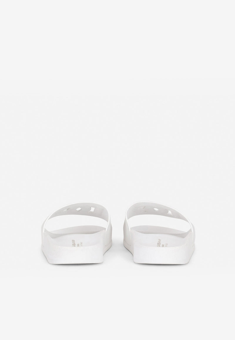 Dolce & Gabbana Kids Kids DG Millennials Logo Slides D11031 A1735 80001 White