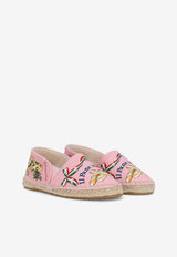 Dolce & Gabbana Kids Girls Bread Print Canvas Espadrilles Pink D11128 AR368 HF3UQ