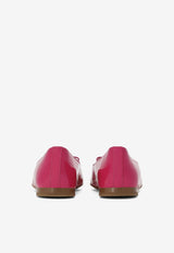 Dolce & Gabbana Kids Girls DG Logo Patent Leather Ballet Flats Fuchsia D11141 A1328 80411
