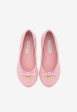 Dolce & Gabbana Kids Girls DG Logo Patent Leather Ballet Flats Pink D11141 A1328 80416