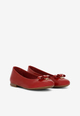 Dolce & Gabbana Kids Girls DG Logo Ballerinas with Bow Detail Red D11141 A1328 87124