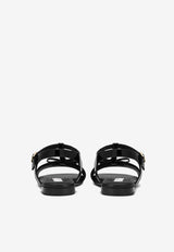 Dolce & Gabbana Kids Girls Logo-Plaque Sandals Black D11155 A1328 80999