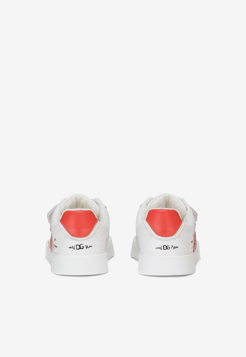 Dolce & Gabbana Kids Girls Portofino DG Logo Sneakers White D11158 AP884 HWF57