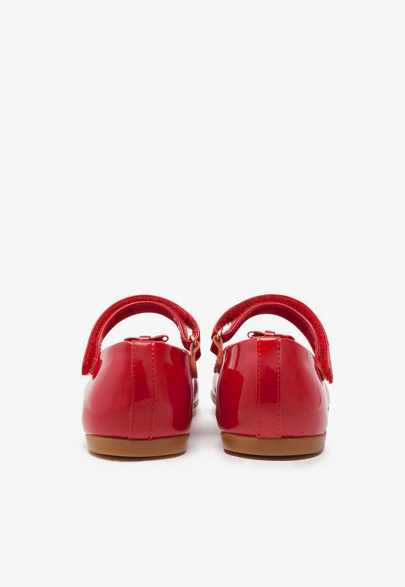 Dolce & Gabbana Kids Baby Girls Mary Jane Patent Leather Ballerinas D20057 A1328 87124 Red