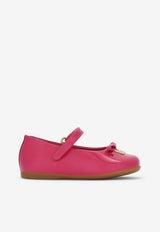 Dolce & Gabbana Kids Baby Girls DG Logo Patent Leather Ballet Flats with Strap Fuchsia D20081 A1328 80411