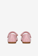 Dolce & Gabbana Kids Baby Girls DG Logo Patent Leather Ballet Flats with Strap Pink D20081 A1328 80416