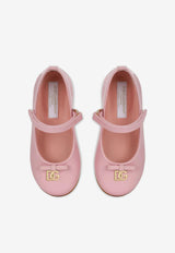 Dolce & Gabbana Kids Baby Girls DG Logo Patent Leather Ballet Flats with Strap Pink D20081 A1328 80416