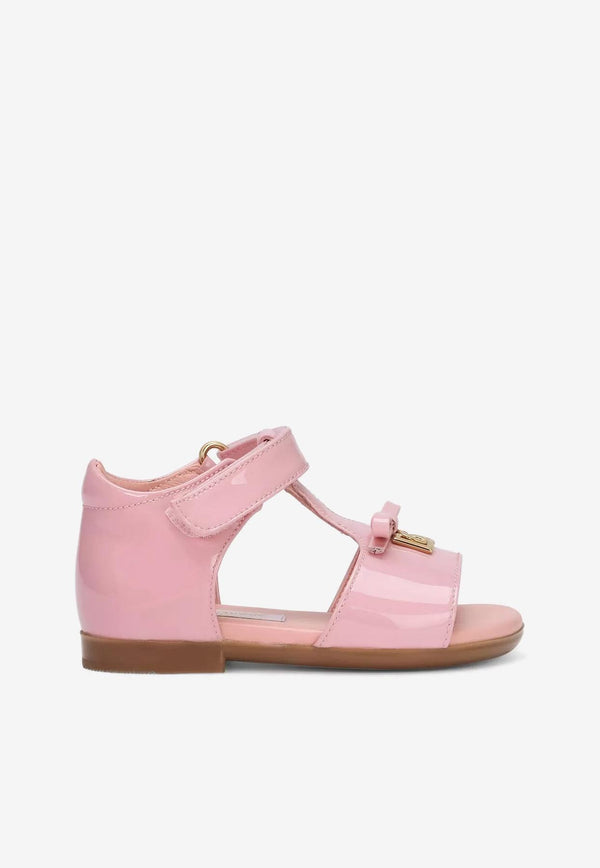 Dolce & Gabbana Kids Girls Logo-Plaque Sandals Pink D20082 A1328 80416