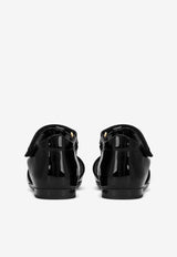 Dolce & Gabbana Kids Girls Logo-Plaque Sandals Black D20082 A1328 80999