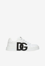 Dolce & Gabbana Kids Boys DG Print Portofino Light Sneakers White DA0702 AC330 89642