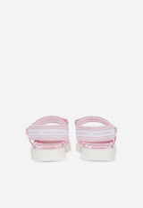 Dolce & Gabbana Kids Girls DG Logo Sandals in Tech Fabric Pink DA5061 AY233 8B405