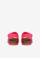 Dolce & Gabbana Kids Girls Logo Embroidered Touch-Strap Sandals Pink DA5128 AQ687 8H403