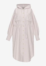 Hooded Long-Sleeved Dress Dawei Pink