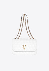 Versace Virtus Quilted Shoulder Bag White DBFH822 D2NTRT 6W17V