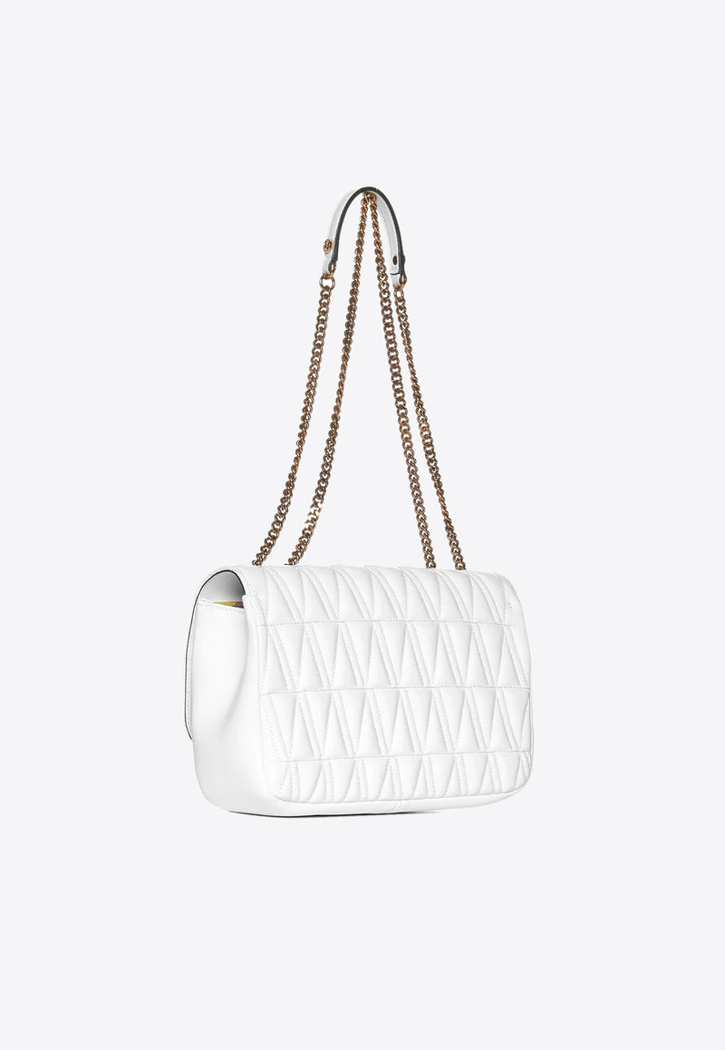 Versace Virtus Quilted Shoulder Bag White DBFH822 D2NTRT 6W17V