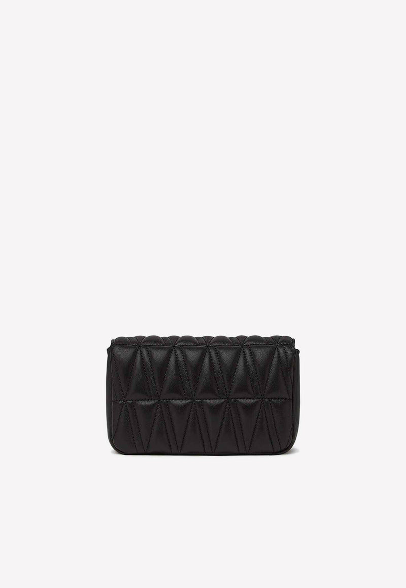 Versace Mini Virtus Quilted Leather Shoulder Bag DBFI002 D2NTRT DNMOV Black