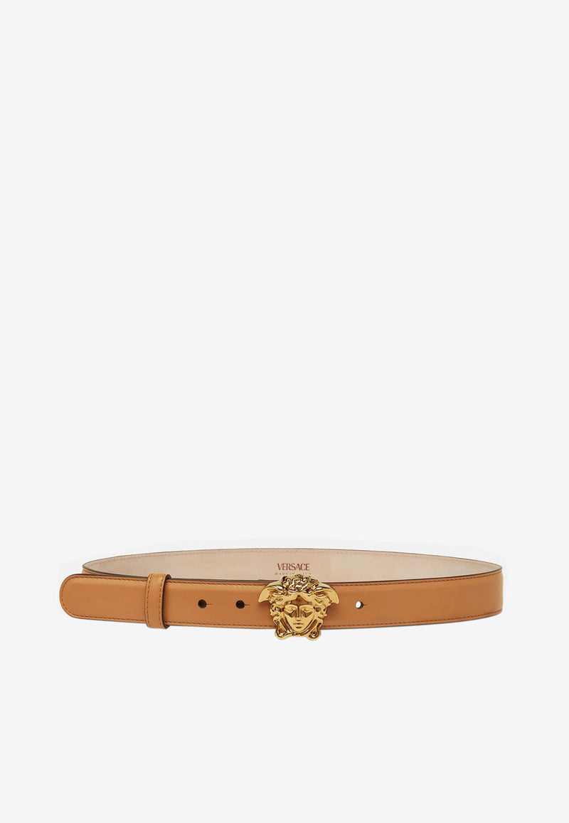 Versace La Medusa Belt in Calf Leather Brown DCDD442 DVTFN 1N70V