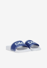 Dolce & Gabbana Kids Boys Logo Print Slides White DD0318 A6E33 8T094