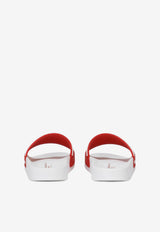 Dolce & Gabbana Kids Boys Rubberized Logo Slides Red DD0320 AQ858 8T092