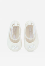Dolce & Gabbana Kids Baby Girls DG Ballet Flats in Nappa Leather White DK0065 A1293 80001