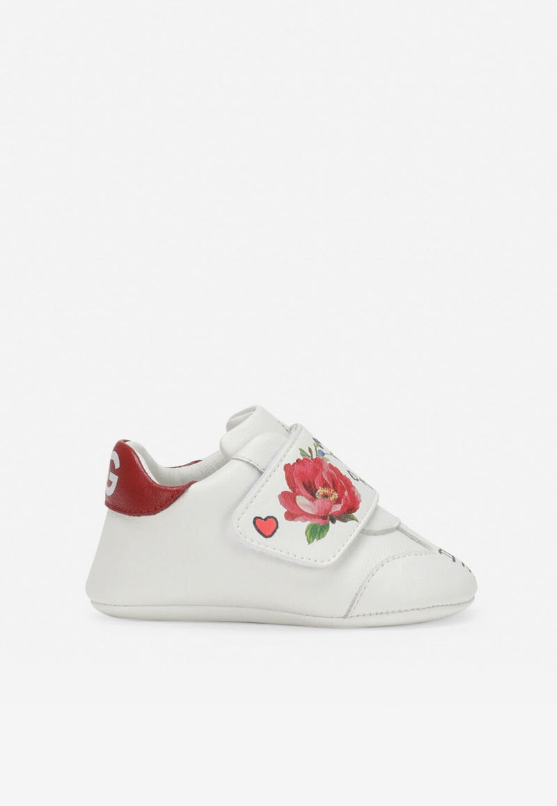 Dolce & Gabbana Kids Baby Girls Floral Print Sneakers White DK0109 AQ594 HWF57