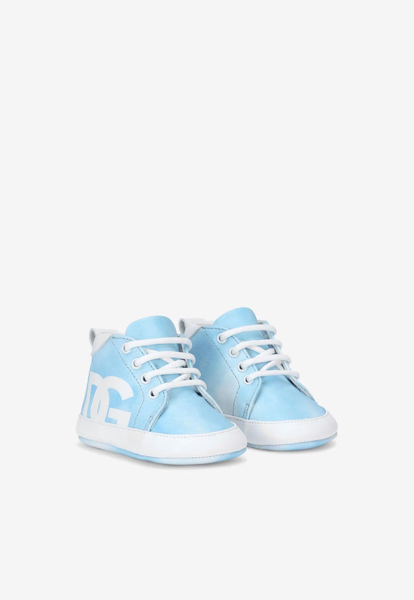 Dolce & Gabbana Kids Babies High-Top Leather Sneakers Blue DK0136 AB534 HC4KI