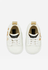 Dolce & Gabbana Kids Baby Girls DG Logo Sneakers in Nappa Leather White DK0137 B5981 89662