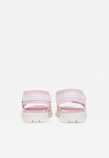 Dolce & Gabbana Kids Baby Girls DG Sandals in Tech Fabric Pink DL0068 AY233 8B405