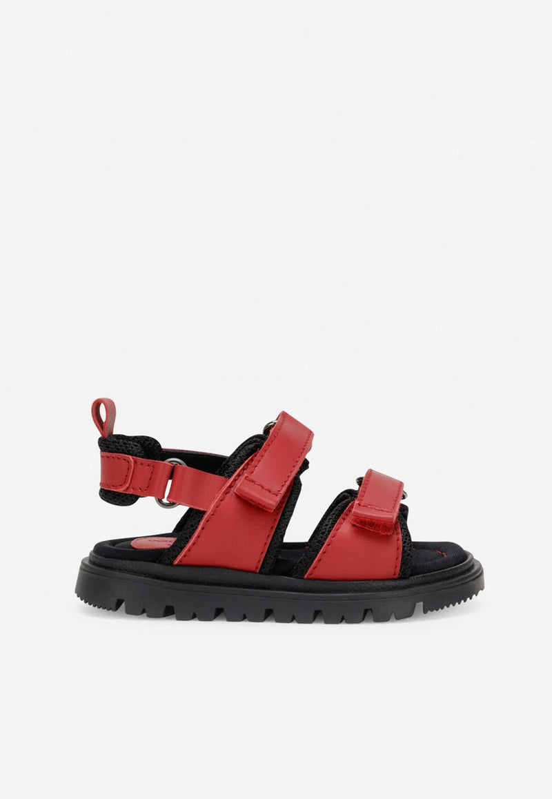 Dolce & Gabbana Kids Baby Boys DG Sandals in Calf Leather Red DL0069 AQ790 8B541