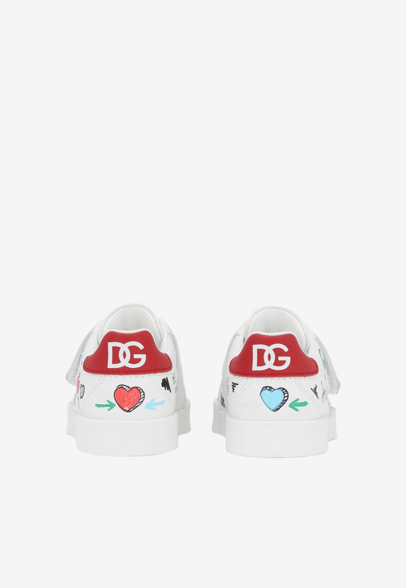 Dolce & Gabbana Kids Baby Smemo Print Portofino Light Sneakers White DN0125 AN456 HW3VG