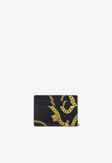 Versace Medusa Chain Cardholder in Calf Leather DPN2467 1A02638 5B00V Black