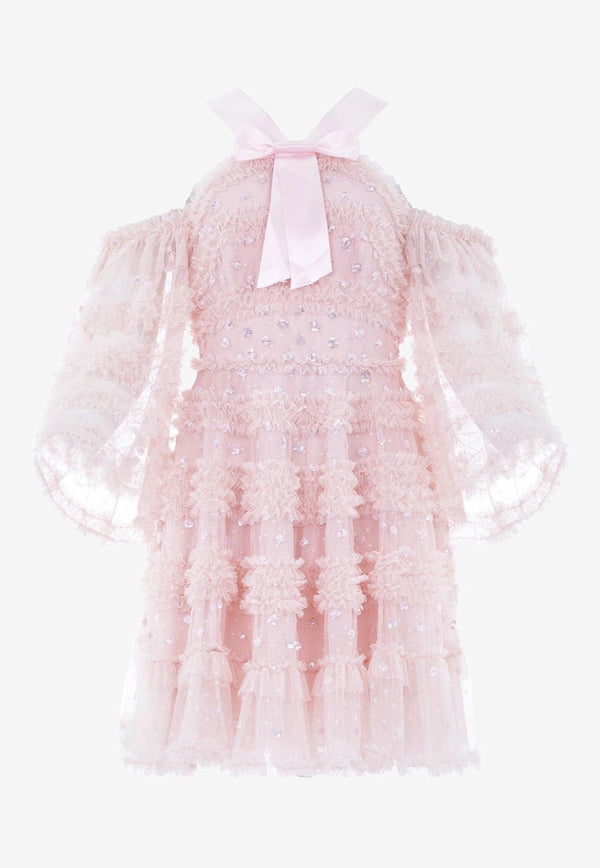 Needle & Thread Vivan Off-Shoulder Mini Dress Pink