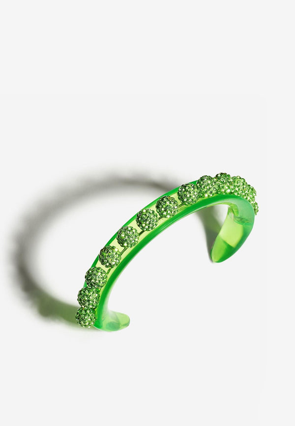 Aquazzura Disco Darling Crystal Embellished Bracelet DSDBRAB0-RSBPDT PERIDOT Green