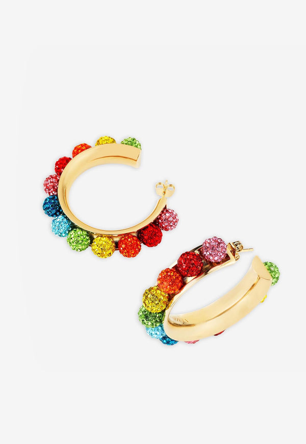 Aquazzura Disco Darling Crystal Embellished Earrings DSDEARE0-BRSLMC LIGHT GOLD Multicolor