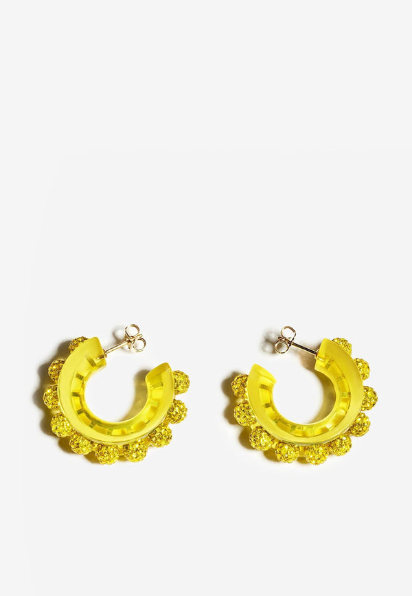 Aquazzura Mini Disco Darling Hoop Earrings DSDEARE1-RSBCTI CITRINE Yellow