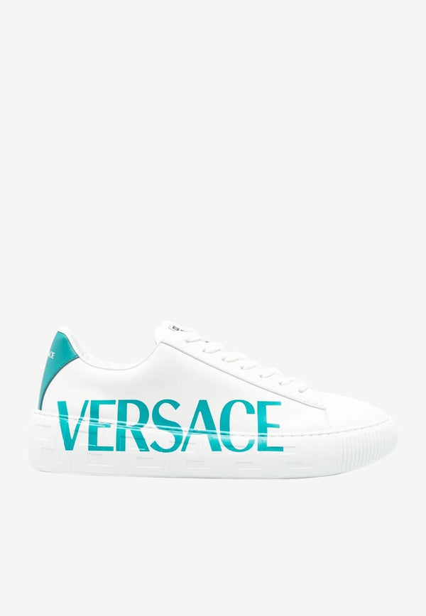 Versace Logo Low-Top Leather Sneakers DSU8404 1A06933 2WA90 White