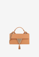 Aquazzura Downtown 24/7 Top Handle Bag in Nappa Leather DWNSHBS0-SCAPRL PRALINE/LIGHT Brown