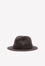 Fedora Hat in Micro Patterned Wool Tweed