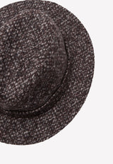 Fedora Hat in Micro Patterned Wool Tweed