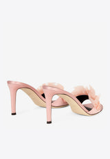 Giuseppe Zanotti Nausicaa 85 Ruffled Satin Sandals Pink E100036 -010 3