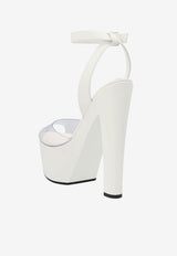 Giuseppe Zanotti Saintro 150 Platform Sandals in Leather and PVC White E200068001