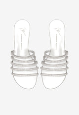 Giuseppe Zanotti Michela Crystal Embellished Sandals Silver E900013001