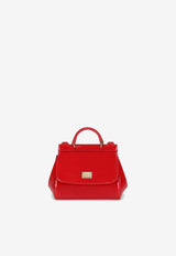 Dolce & Gabbana Kids Girls Mini Sicily Crossbody Bag in Patent Leather Red EB0003 A1067 87124