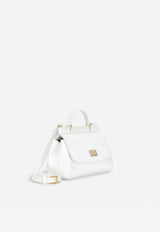 Dolce & Gabbana Kids Girls Mini Sicily Crossbody Bag in Patent Leather White EB0003 A1067 87682