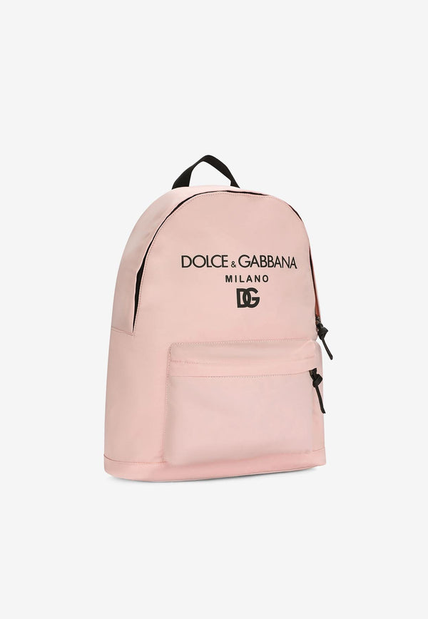 Dolce & Gabbana Kids Girls Logo Print Backpack Pink EM0074 AK441 80400
